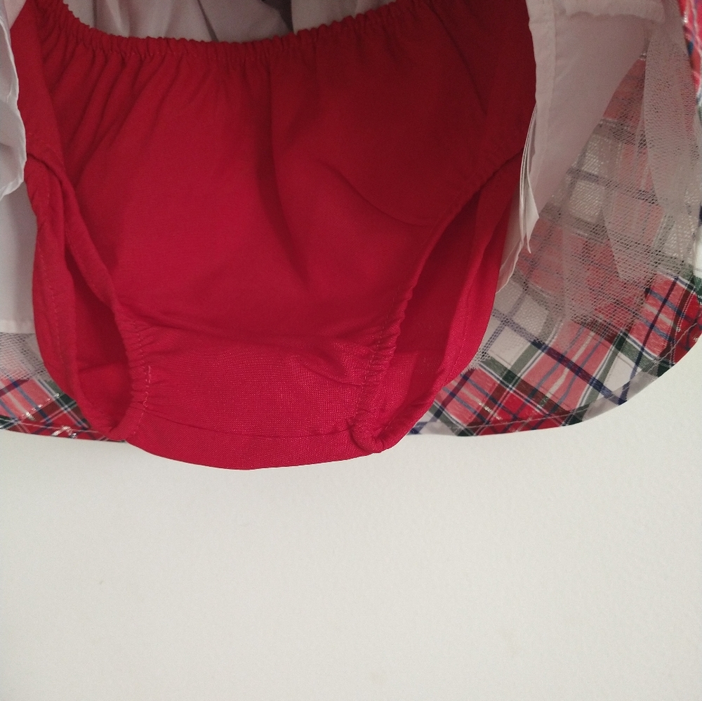 Plaid Disney Minnie mouse holiday dress size 0- 3 months - Picture 6 of 7
